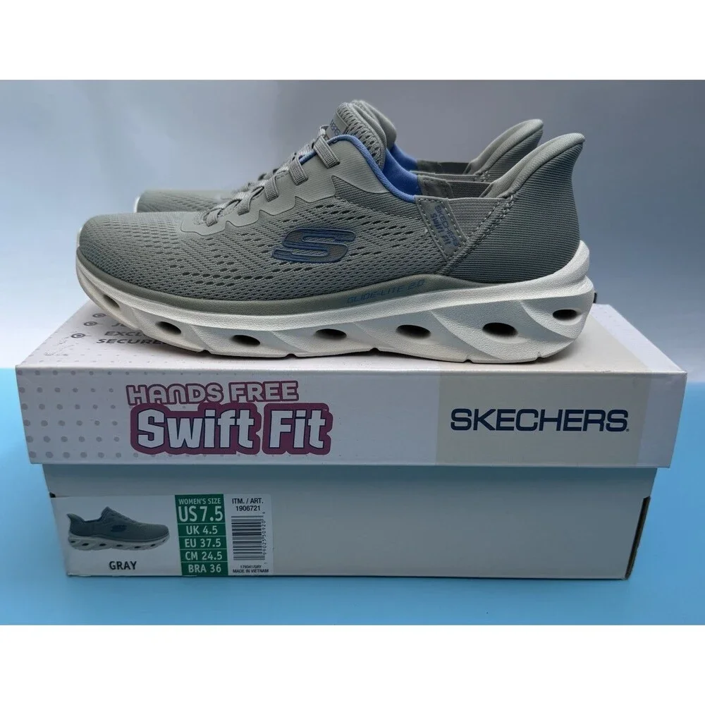 SKECHERS SWIFT FIT HANDS FREE ATHLETIC SNEAKERS SHOES WOMENS 7.5 Gray